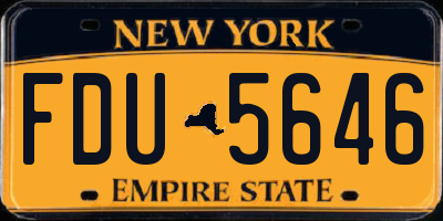 NY license plate FDU5646