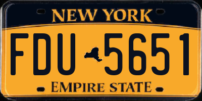NY license plate FDU5651
