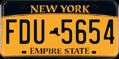 NY license plate FDU5654