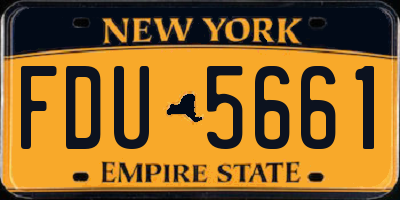 NY license plate FDU5661