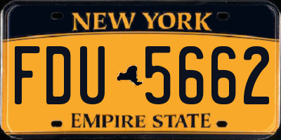 NY license plate FDU5662