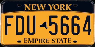 NY license plate FDU5664