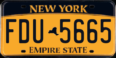 NY license plate FDU5665