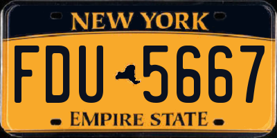 NY license plate FDU5667
