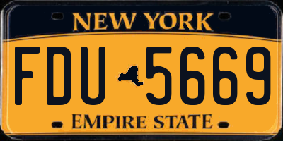 NY license plate FDU5669