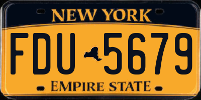 NY license plate FDU5679