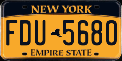 NY license plate FDU5680