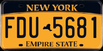 NY license plate FDU5681