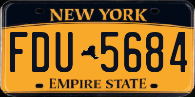 NY license plate FDU5684