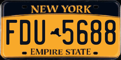 NY license plate FDU5688