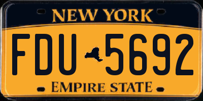 NY license plate FDU5692