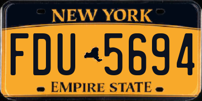 NY license plate FDU5694