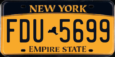 NY license plate FDU5699