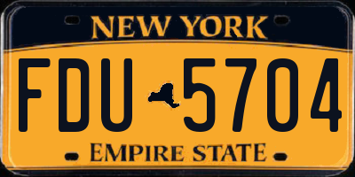 NY license plate FDU5704