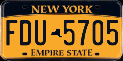 NY license plate FDU5705