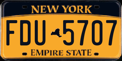 NY license plate FDU5707