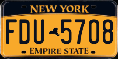 NY license plate FDU5708