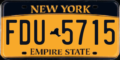 NY license plate FDU5715
