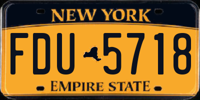 NY license plate FDU5718