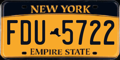 NY license plate FDU5722