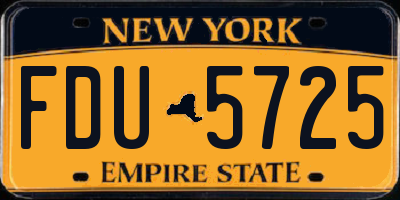 NY license plate FDU5725