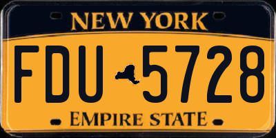 NY license plate FDU5728