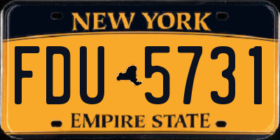 NY license plate FDU5731