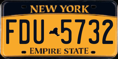 NY license plate FDU5732