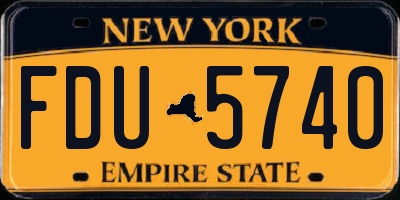 NY license plate FDU5740