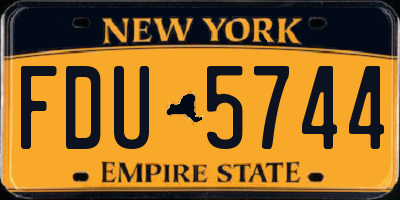 NY license plate FDU5744