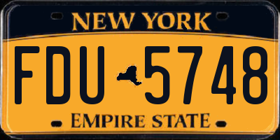 NY license plate FDU5748