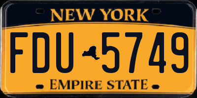 NY license plate FDU5749