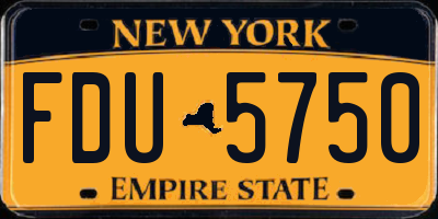 NY license plate FDU5750