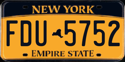 NY license plate FDU5752