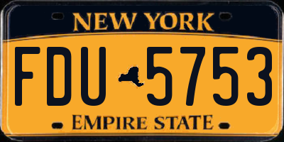 NY license plate FDU5753