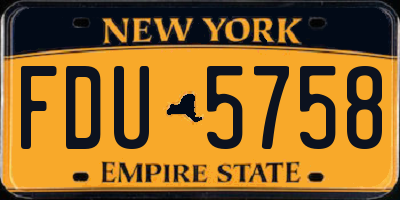 NY license plate FDU5758