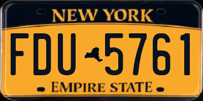 NY license plate FDU5761