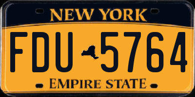 NY license plate FDU5764