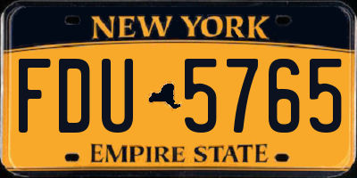 NY license plate FDU5765