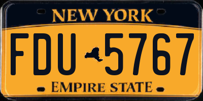 NY license plate FDU5767