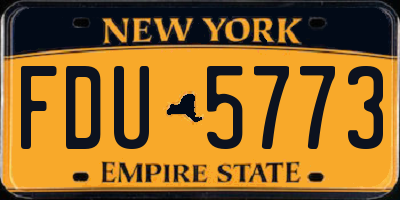 NY license plate FDU5773