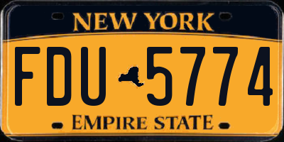 NY license plate FDU5774