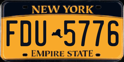 NY license plate FDU5776