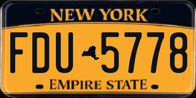 NY license plate FDU5778