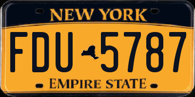 NY license plate FDU5787