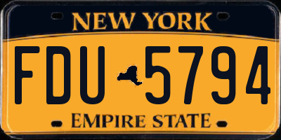 NY license plate FDU5794