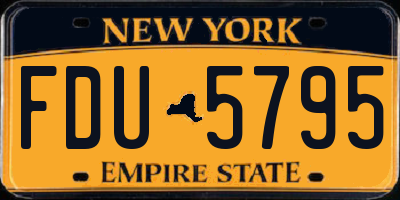 NY license plate FDU5795
