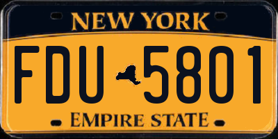 NY license plate FDU5801