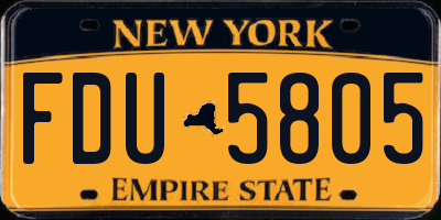 NY license plate FDU5805