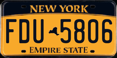 NY license plate FDU5806